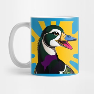 Modern Abstract Pop Art Style Laughing Mallard Duck Mug